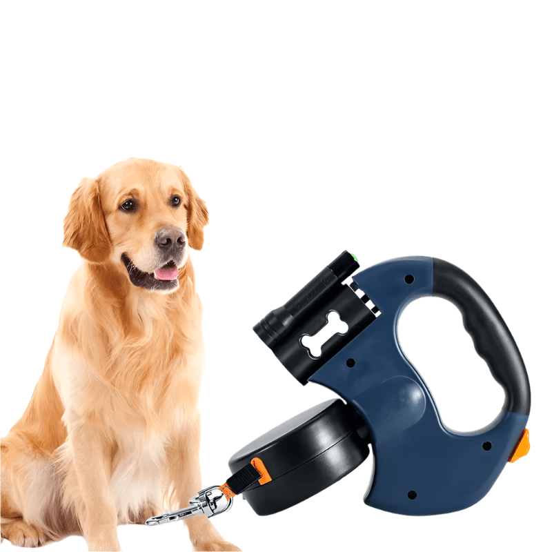 Correa doble para perro con luz LED - Fuerte hasta 30kg para salidas seguras y con estilo