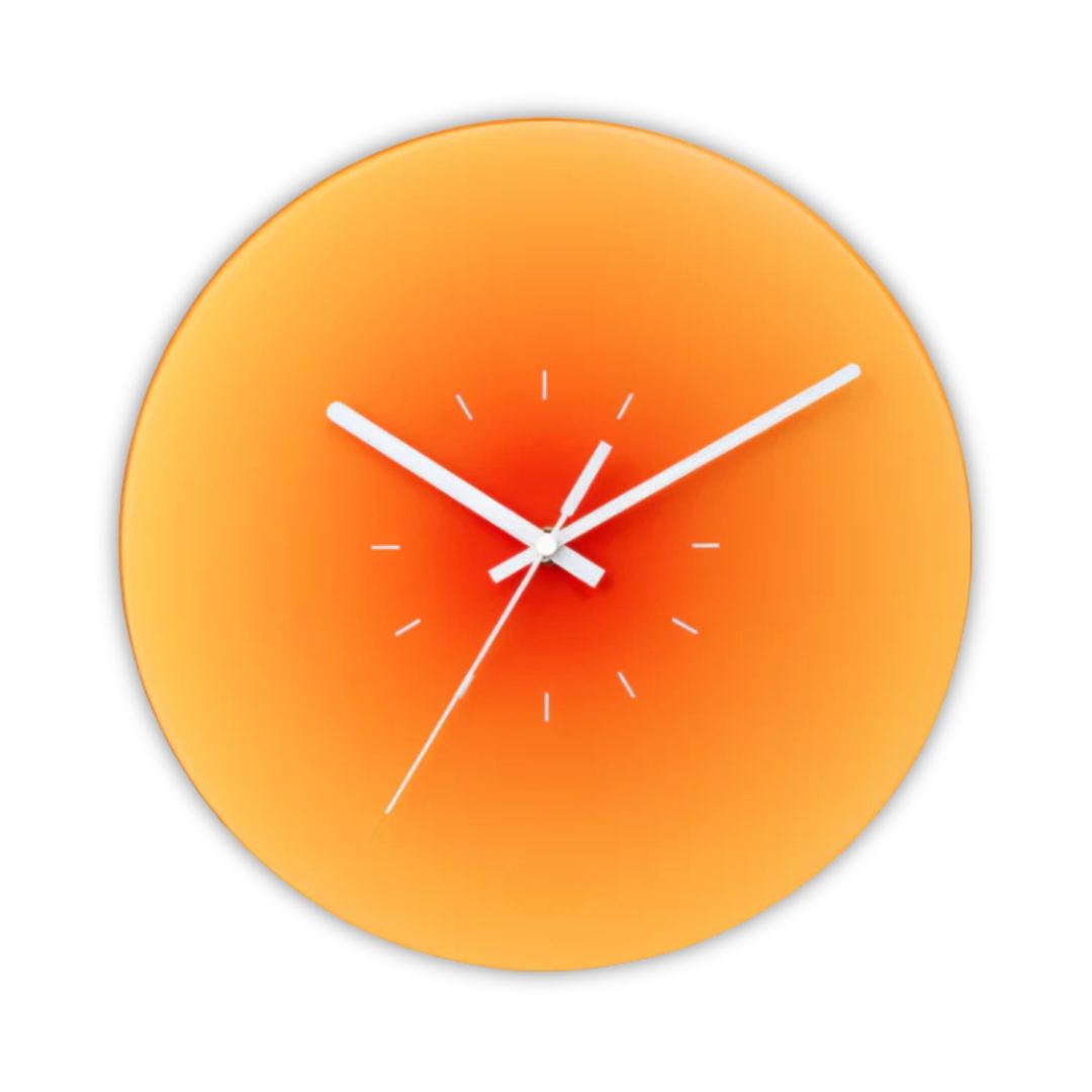 Elegante atardecer - Reloj de pared de vidrio para una atmósfera acogedora