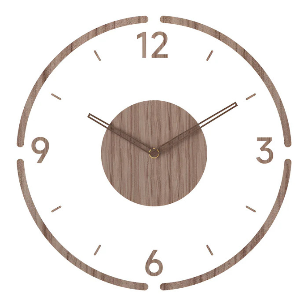 Nock - Reloj de pared moderno y elegante de 30 cm en acrílico y madera para una sala de estar elegante