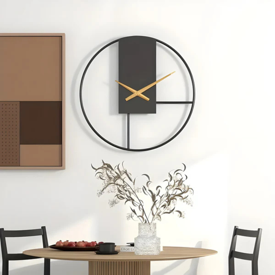 Aurum - Reloj de Pared Minimalista Elegante | Diseño Silencioso Estilizado y Calmante