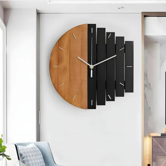 Reloj de Pared Grande de Madera Vesper Luxe para una Sala de Estar Elegante