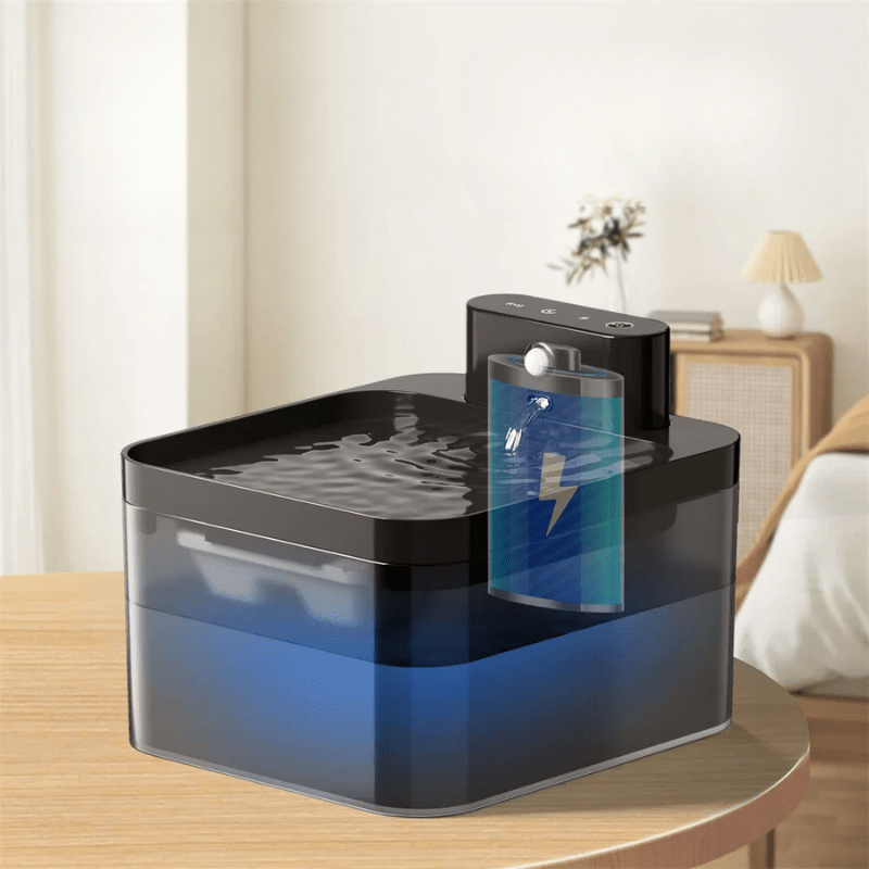 Fuente de agua inalámbrica innovadora para gatos para hidratación fresca y fresca