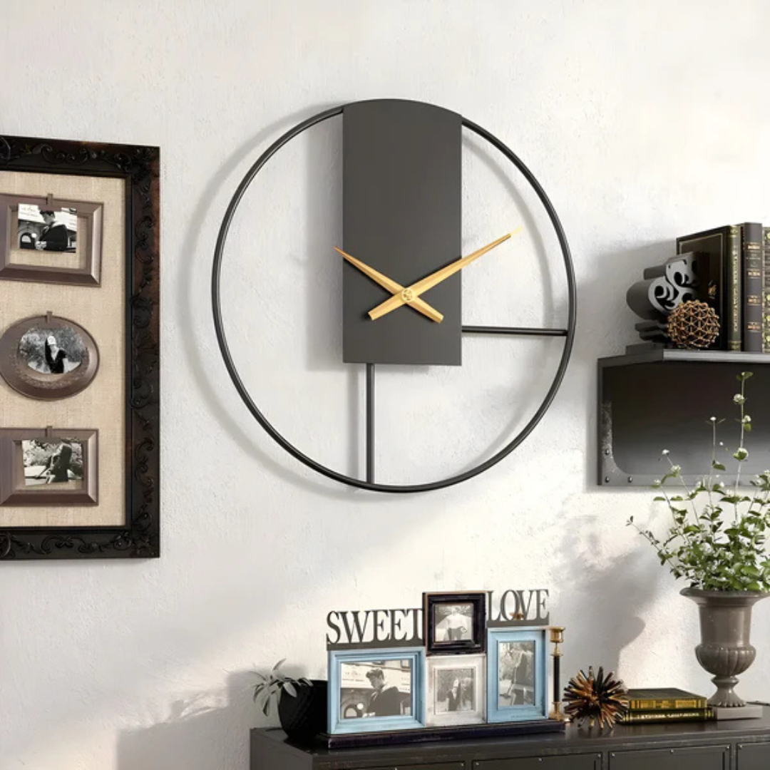 Aurum - Reloj de Pared Minimalista Elegante | Diseño Silencioso Estilizado y Calmante