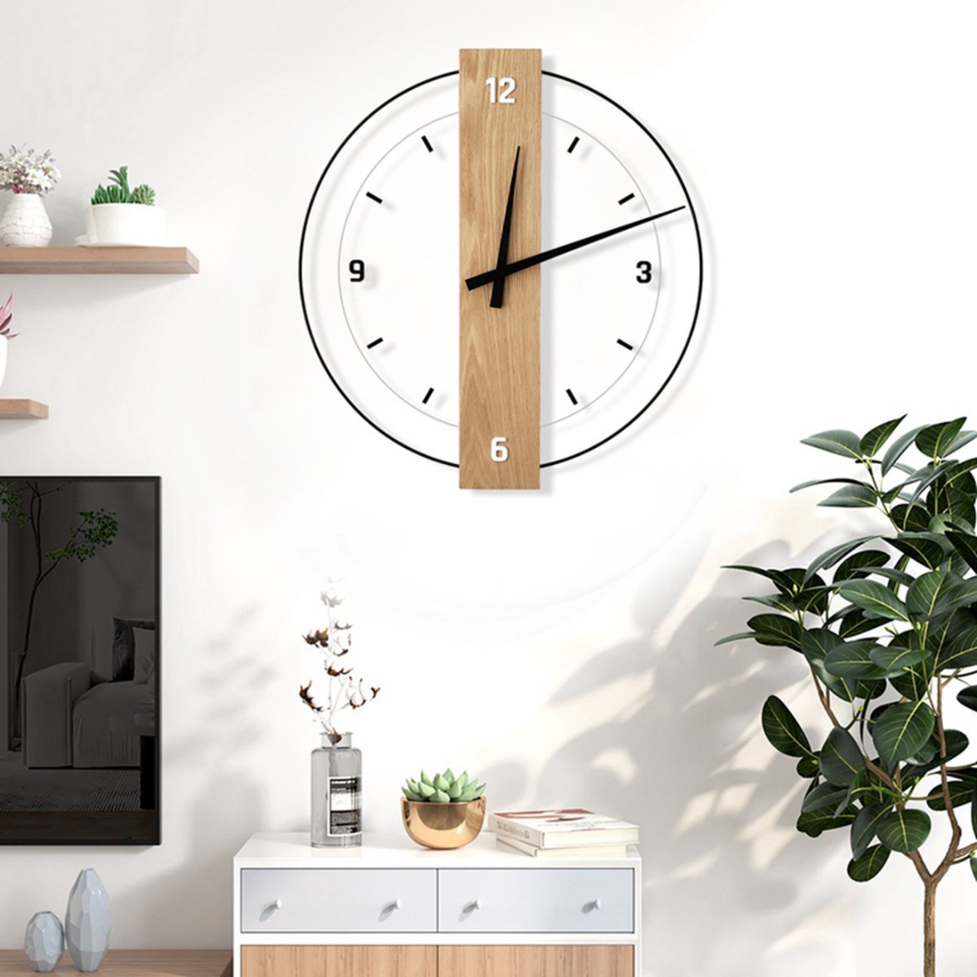Aurra – Reloj de Pared Grande y Silencioso para una Decoración Elegante de Sala de Estar