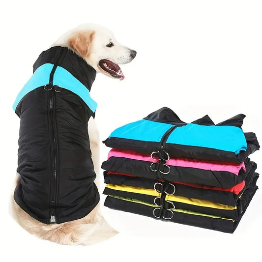 Abrigo impermeable para perro con cremallera trasera