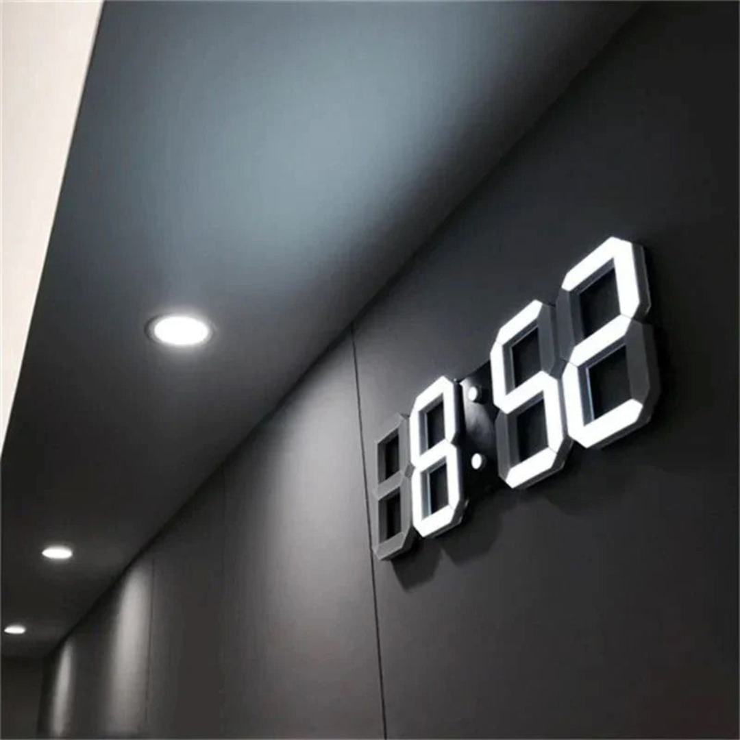 Nyvox - Reloj de Pared Digital LED 3D Moderno con Diseño Elegante y Pantalla de Hora Brillante