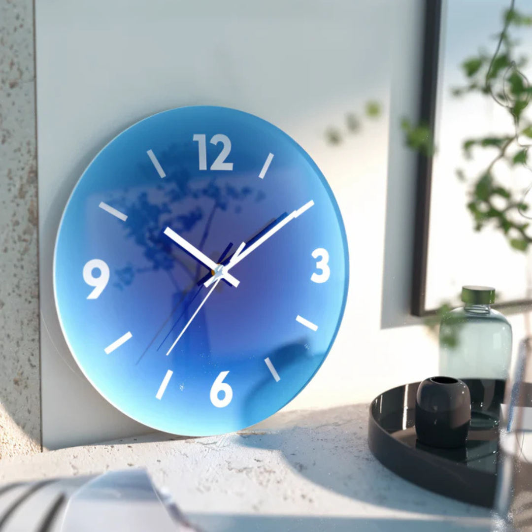 Elegante atardecer - Reloj de pared de vidrio para una atmósfera acogedora
