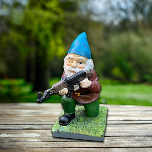 Drelix - Gnomo de jardín militar duradero para juego y decoración