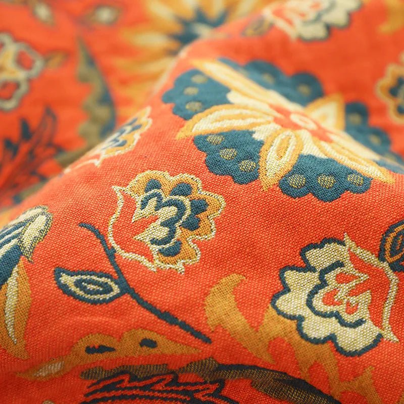 Estiloso Jacquard Bohemio a Cuadros Hecho de Algodón Suave - Perfecto para Ambientes Acogedores
