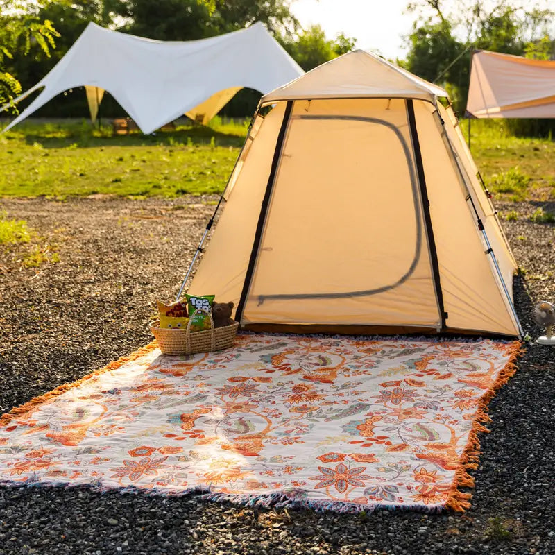 Manta con Estampado Floral Boho – Manta Acogedora y Cálida para Sofá, Cama y Actividades al Aire Libre