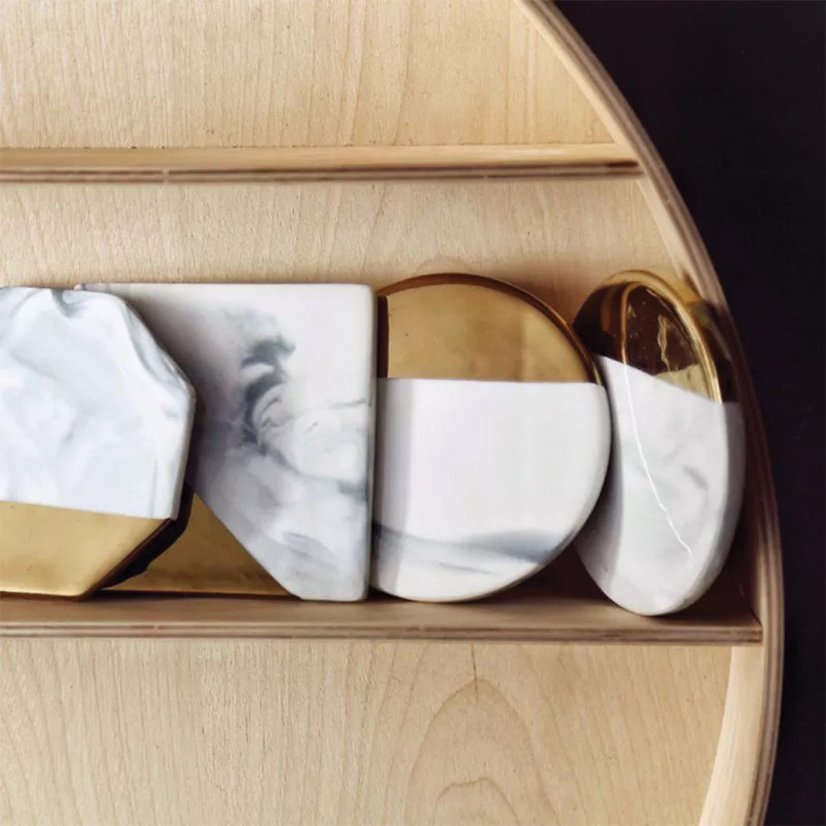 IvoraHome - Magnífico Juego de Posavasos de Mármol Marfil para un Toque de Elegancia en tu Interior