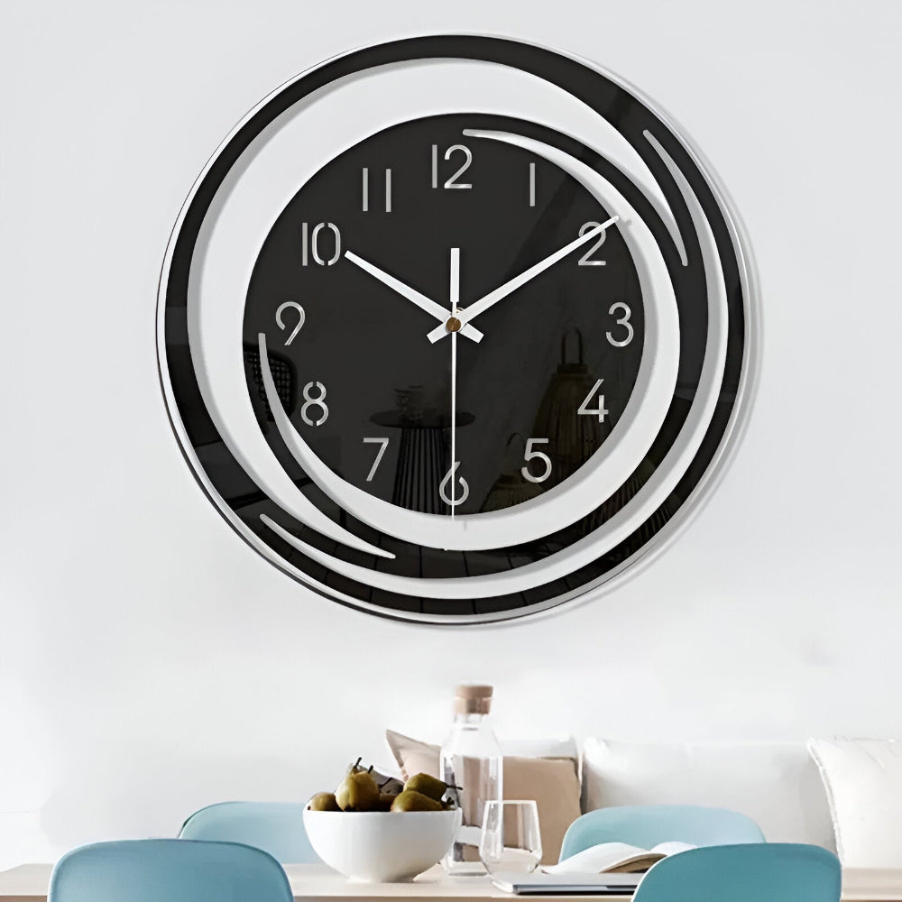 Sorana - Reloj de pared acrílico negro elegante con diseño escandinavo, 30 cm