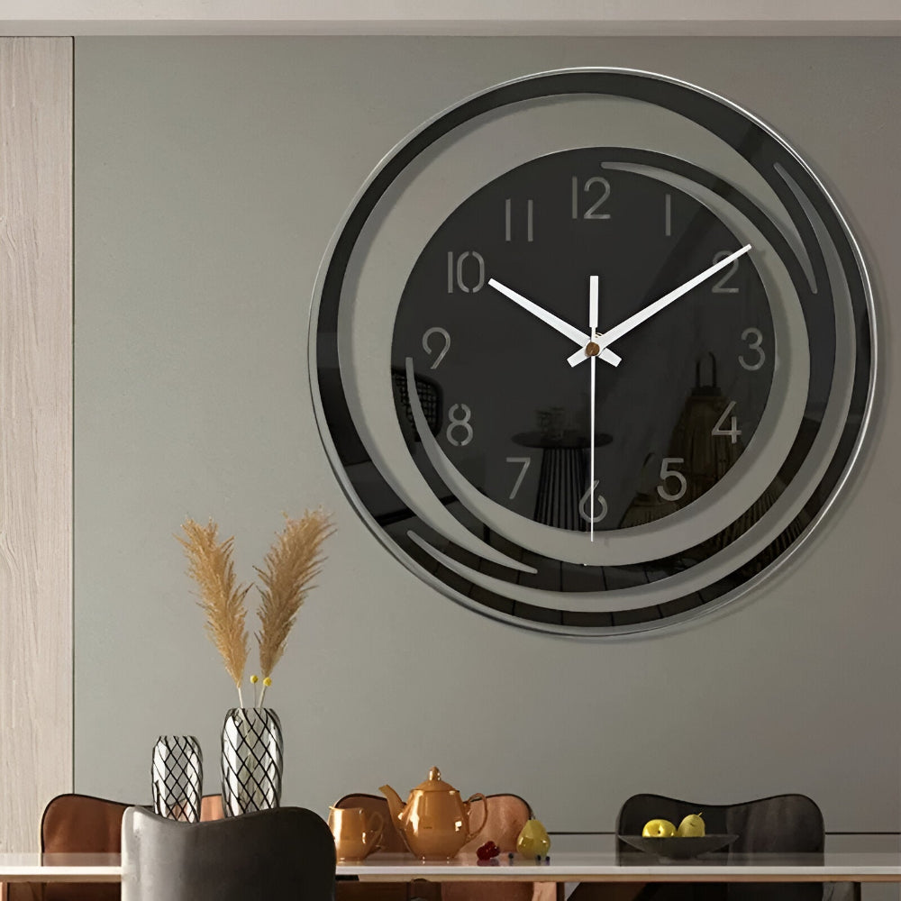 Sorana - Reloj de pared acrílico negro elegante con diseño escandinavo, 30 cm