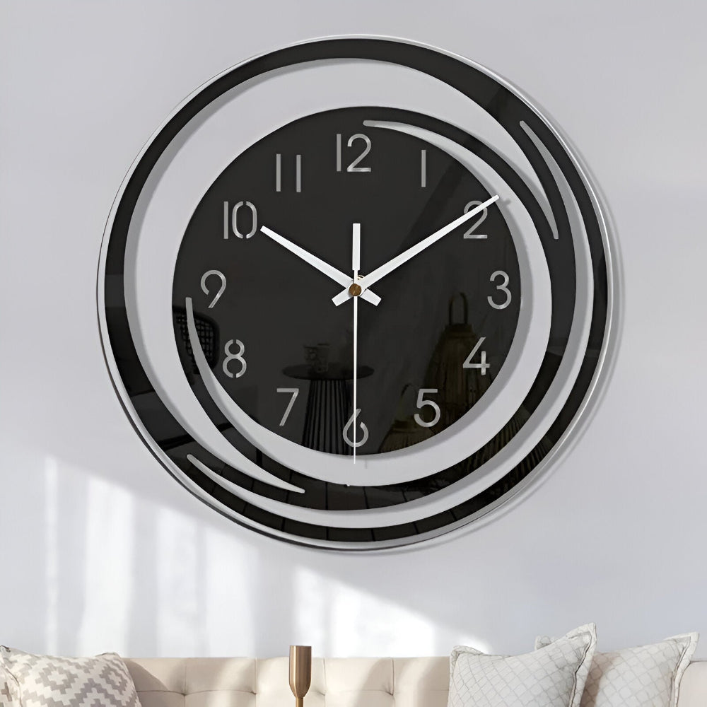 Sorana - Reloj de pared acrílico negro elegante con diseño escandinavo, 30 cm