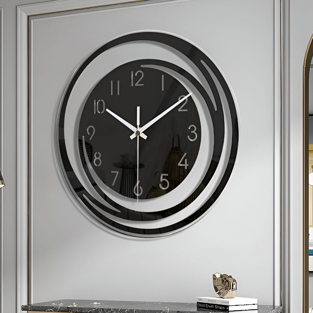 Sorana - Reloj de pared acrílico negro elegante con diseño escandinavo, 30 cm