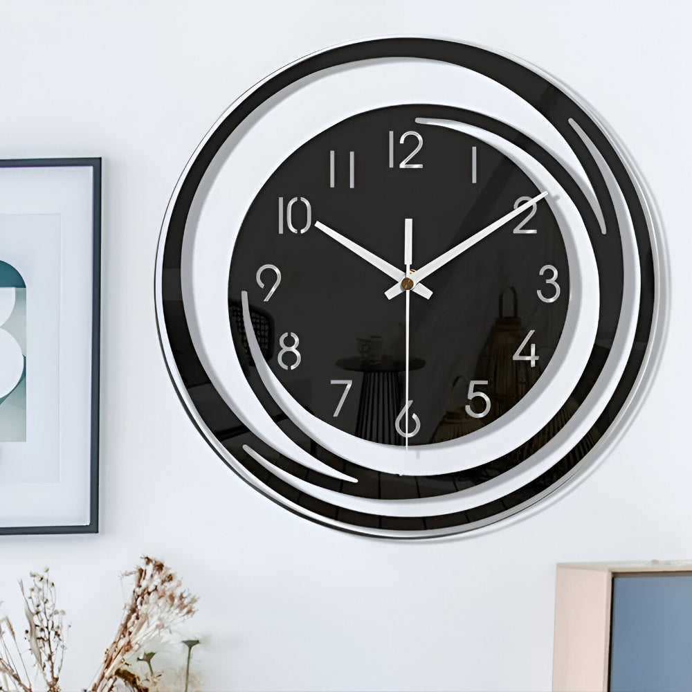 Sorana - Reloj de pared acrílico negro elegante con diseño escandinavo, 30 cm