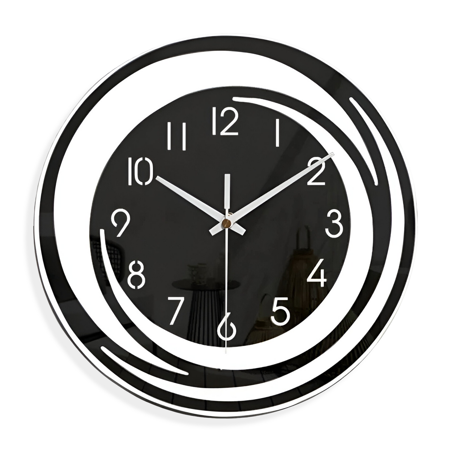 Sorana - Reloj de pared acrílico negro elegante con diseño escandinavo, 30 cm