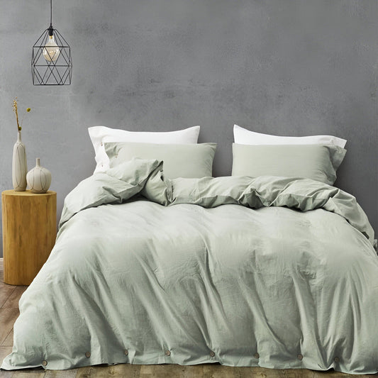 Juego de ropa de cama de algodón de lujo 135x200 cm con fundas de almohada – Diseño suave, transpirable y elegante