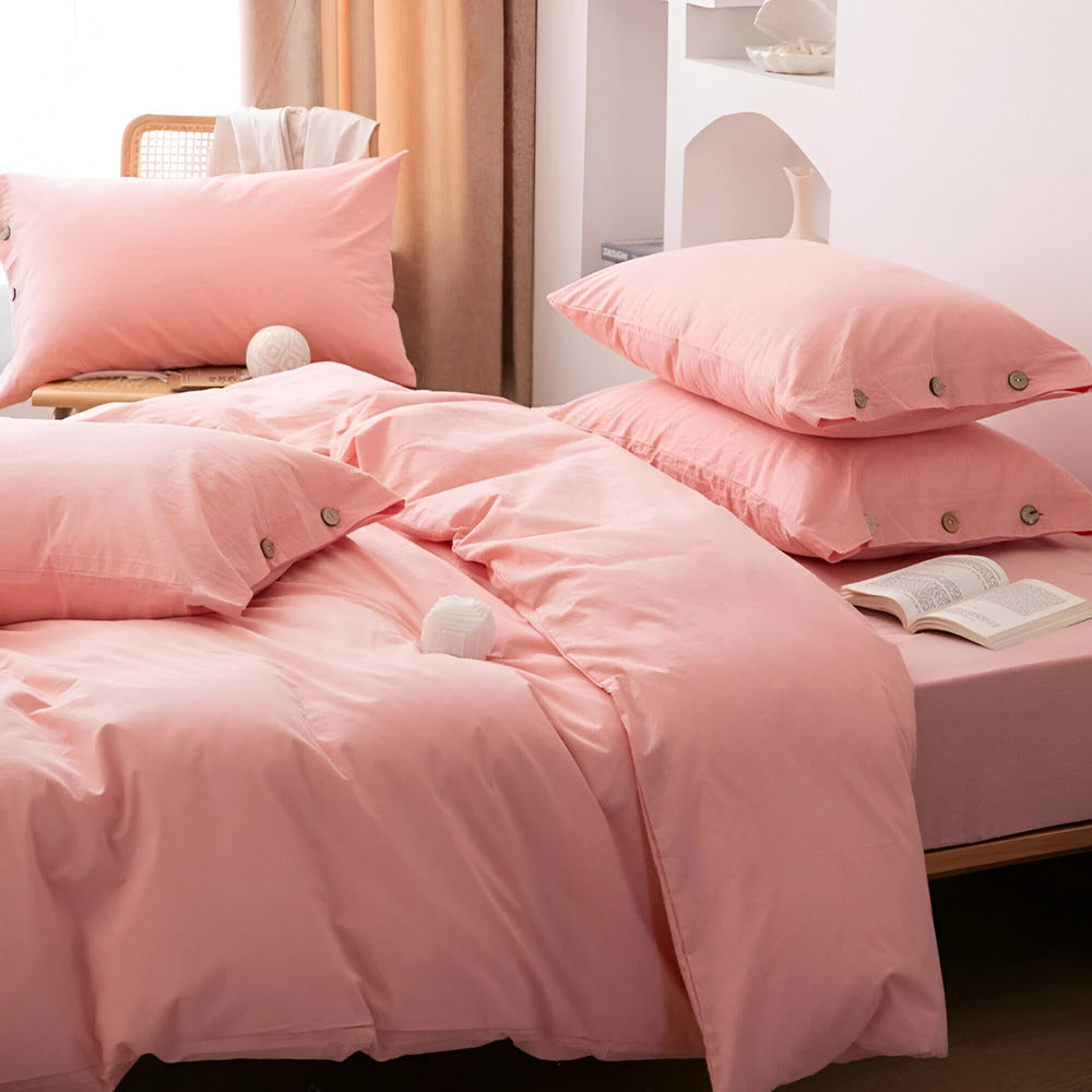 Juego de ropa de cama de algodón de lujo 135x200 cm con fundas de almohada – Diseño suave, transpirable y elegante