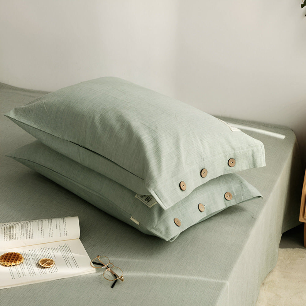 Juego de ropa de cama de algodón de lujo 135x200 cm con fundas de almohada – Diseño suave, transpirable y elegante