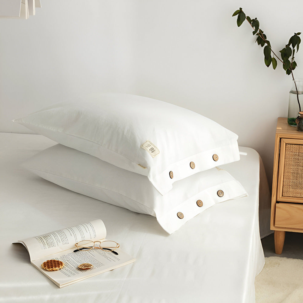 Juego de ropa de cama de algodón de lujo 135x200 cm con fundas de almohada – Diseño suave, transpirable y elegante