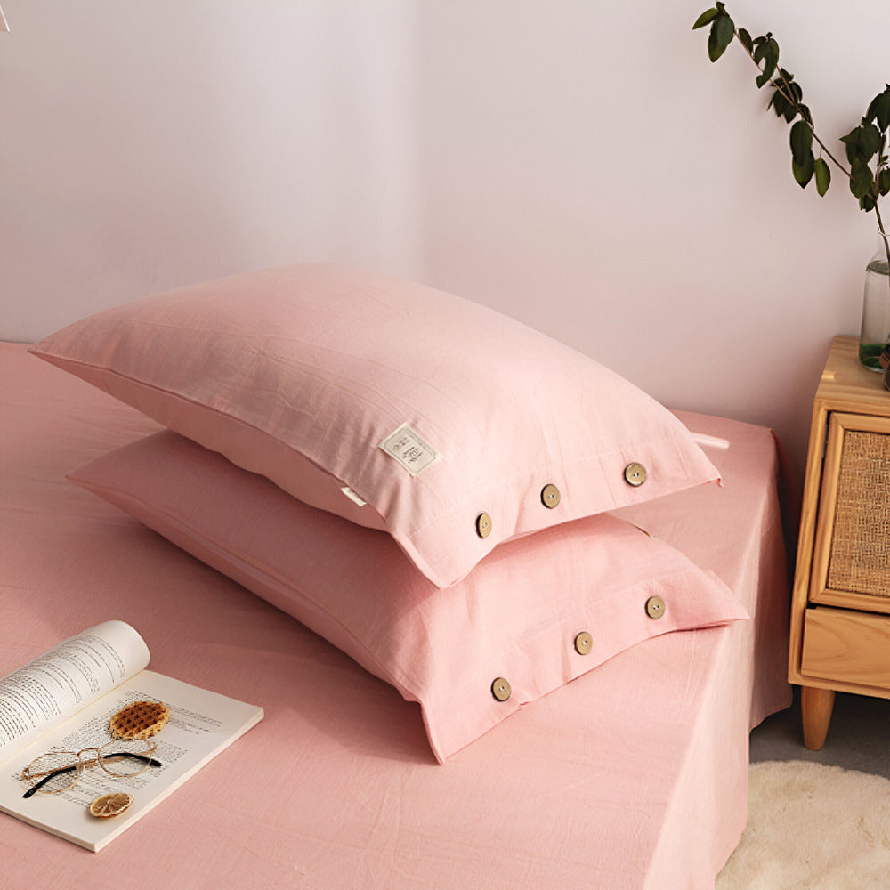 Juego de ropa de cama de algodón de lujo 135x200 cm con fundas de almohada – Diseño suave, transpirable y elegante