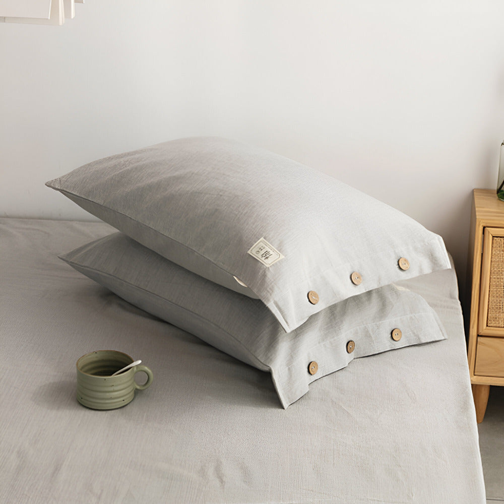 Juego de ropa de cama de algodón de lujo 135x200 cm con fundas de almohada – Diseño suave, transpirable y elegante