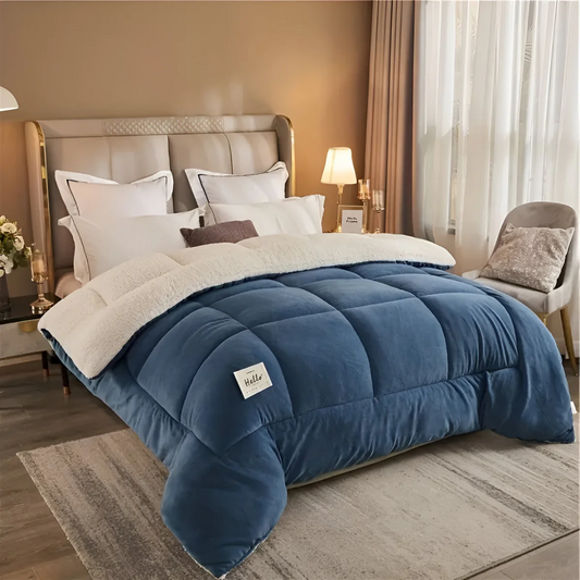 Juego de ropa de cama de forro polar de lujo 155x220 cm – Máximo confort, suave y cálido para una fiesta de sueño acogedora