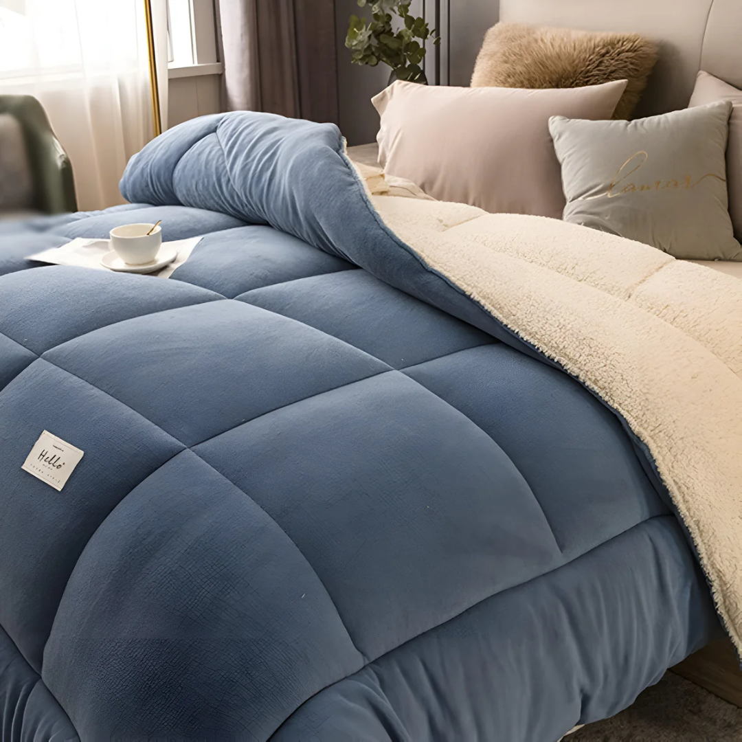 Juego de ropa de cama de forro polar de lujo 155x220 cm – Máximo confort, suave y cálido para una fiesta de sueño acogedora
