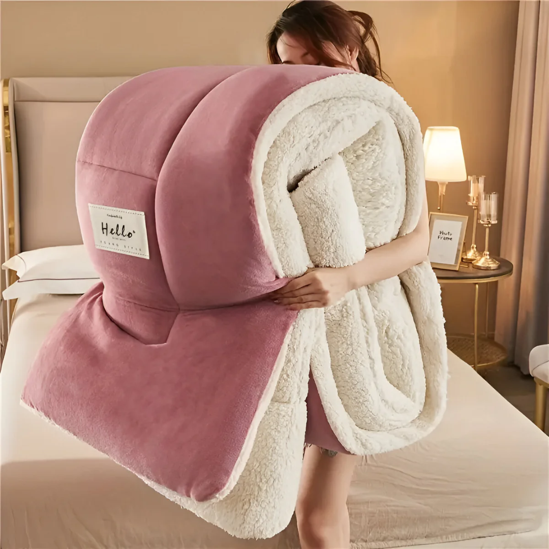 Juego de ropa de cama de forro polar de lujo 155x220 cm – Máximo confort, suave y cálido para una fiesta de sueño acogedora