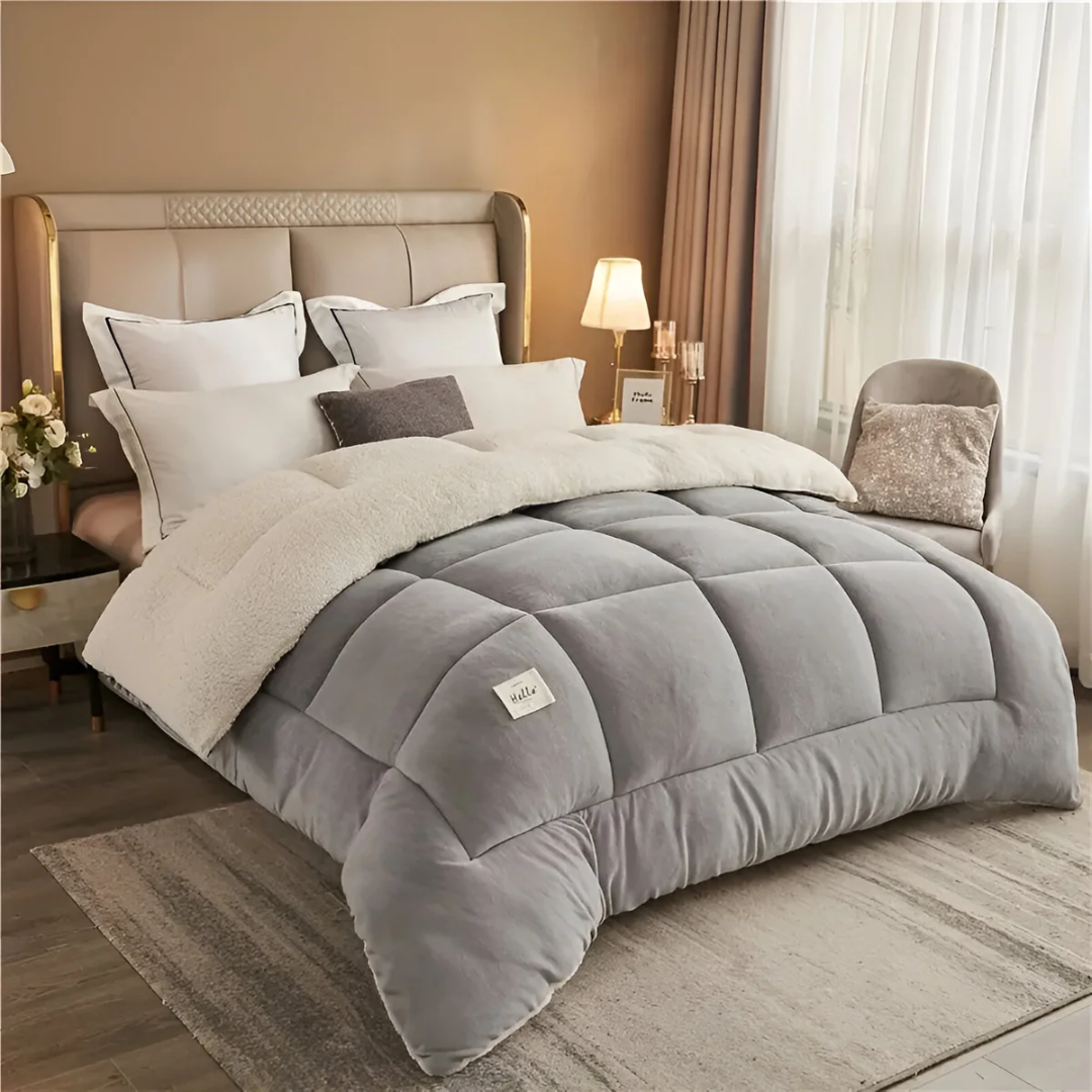 Juego de ropa de cama de forro polar de lujo 155x220 cm – Máximo confort, suave y cálido para una fiesta de sueño acogedora