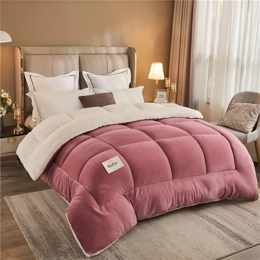 Juego de ropa de cama de forro polar de lujo 155x220 cm – Máximo confort, suave y cálido para una fiesta de sueño acogedora