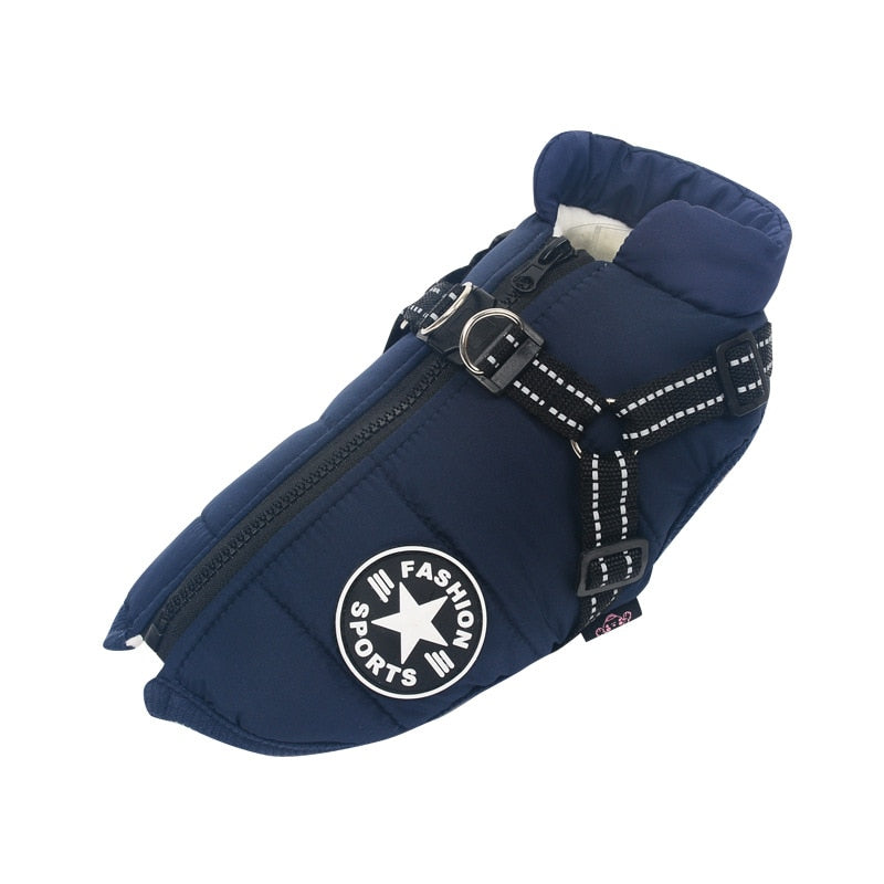 Abrigo de perro de lujo impermeable con aislamiento acogedor para mayor calidez