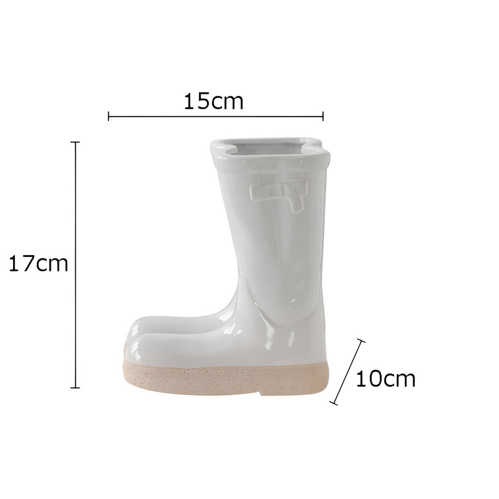 Minthara - hermoso jarrón de cerámica en forma única de bota para decoración elegante