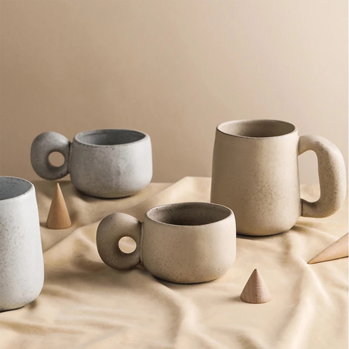 LouvStone - Tazas de Piedra Auténticas | Cerámica Artesanal Hecha a Mano para Mesa