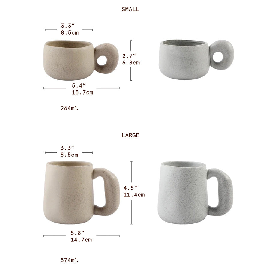 Tazas de piedra hechas a mano Louv - Vajilla cerámica única para un toque de elegancia