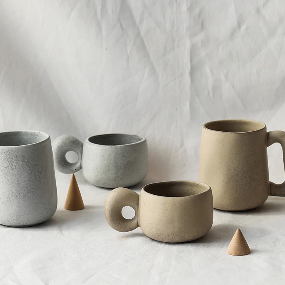 LouvStone - Tazas de Piedra Auténticas | Cerámica Artesanal Hecha a Mano para Mesa