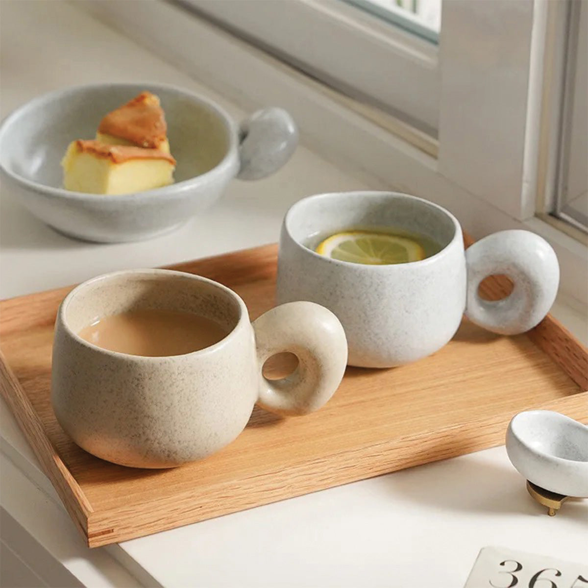 LouvStone - Tazas de Piedra Auténticas | Cerámica Artesanal Hecha a Mano para Mesa