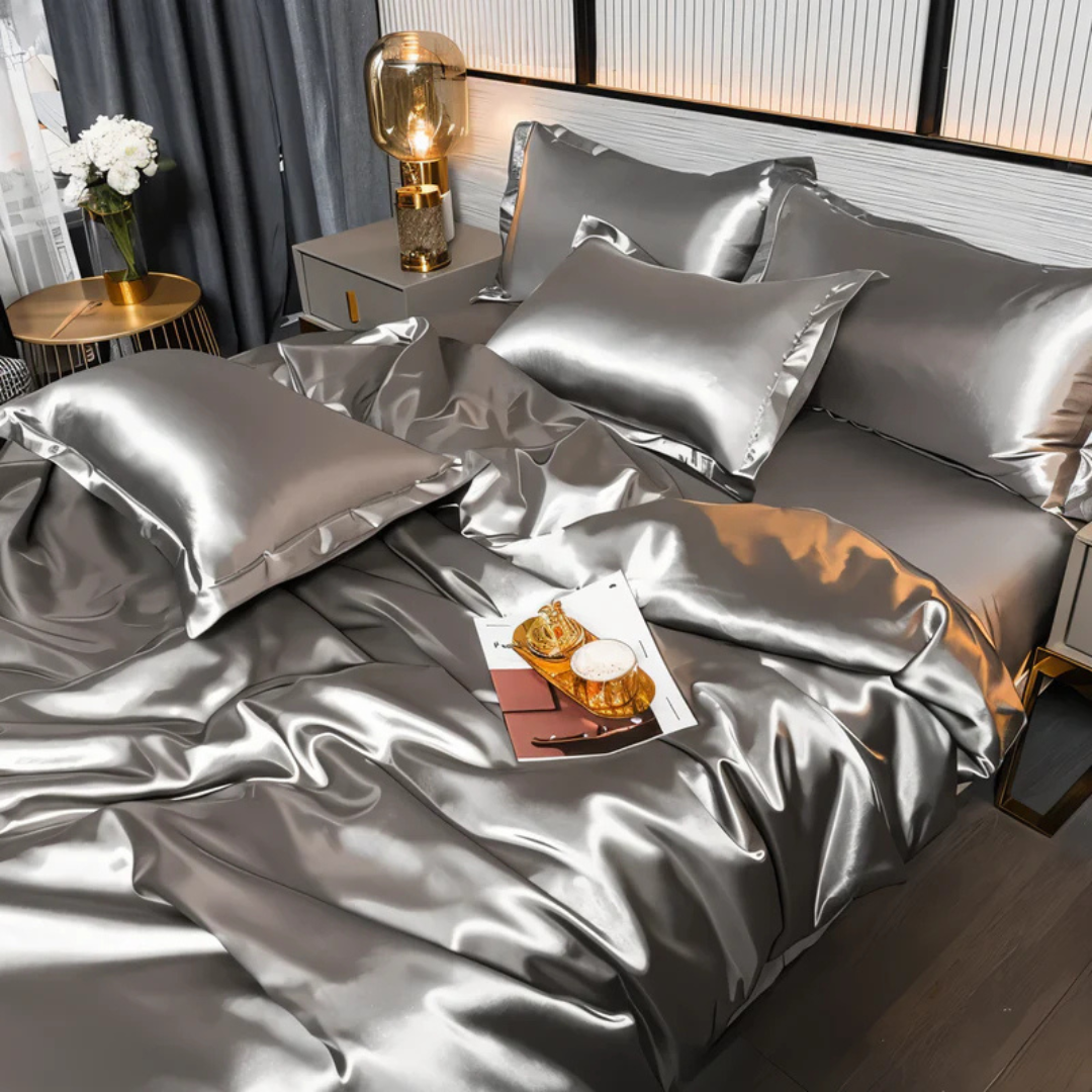 Lujosas sábanas de cama sedosas | Comodidad transpirable, suave y elegante para el dormitorio