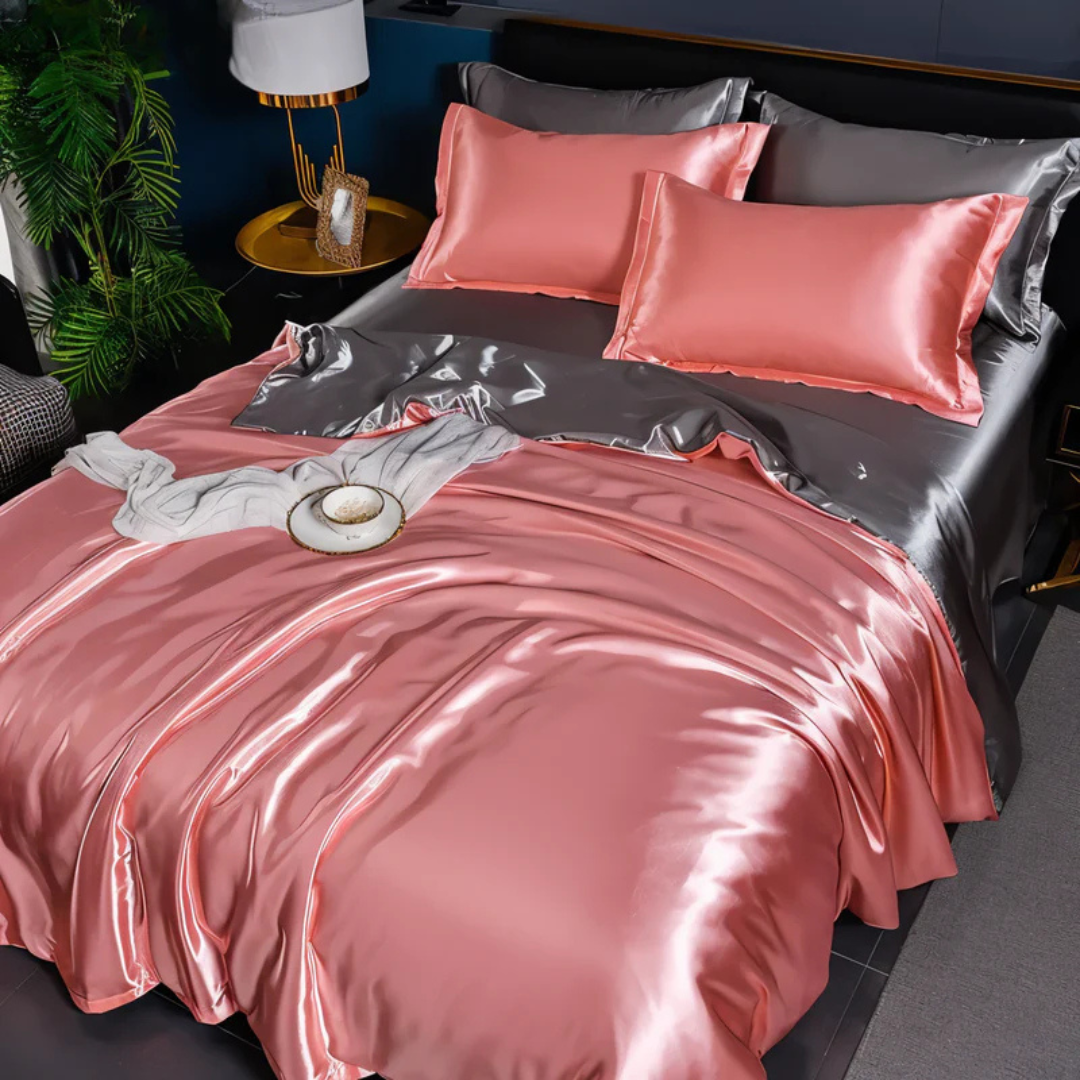 Lujosas sábanas de cama sedosas | Comodidad transpirable, suave y elegante para el dormitorio