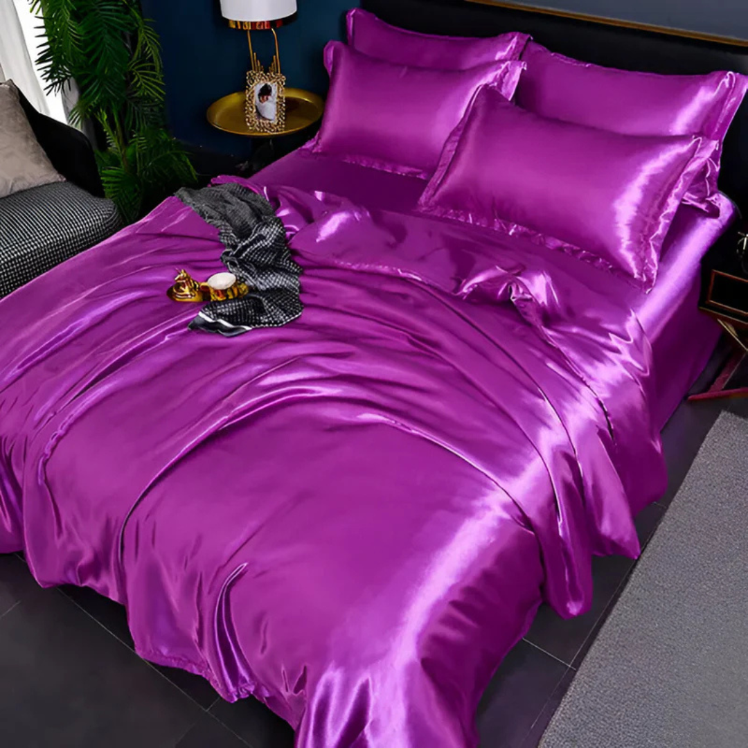 Lujosas sábanas de cama sedosas | Comodidad transpirable, suave y elegante para el dormitorio