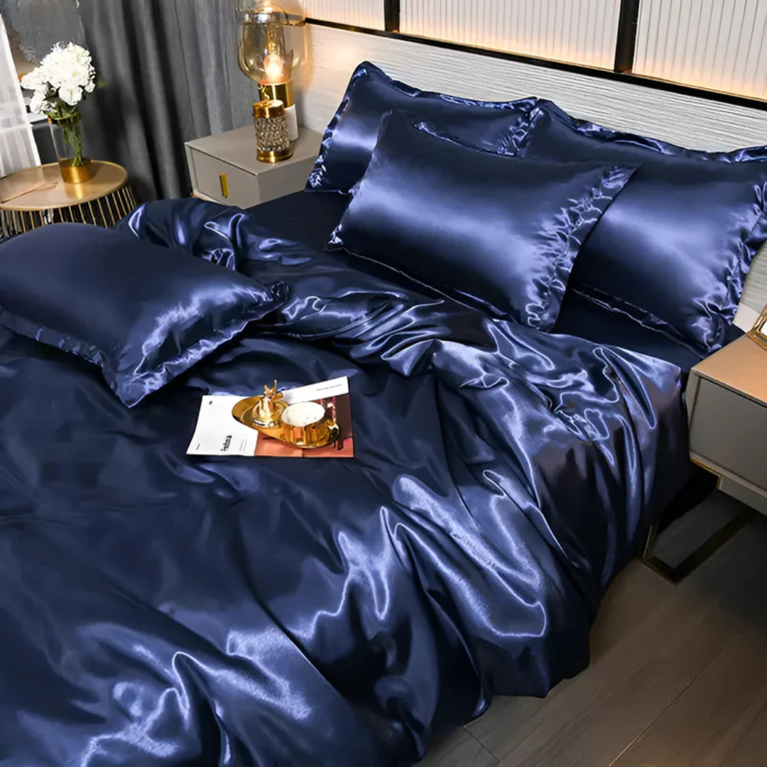 Lujosas sábanas de cama sedosas | Comodidad transpirable, suave y elegante para el dormitorio
