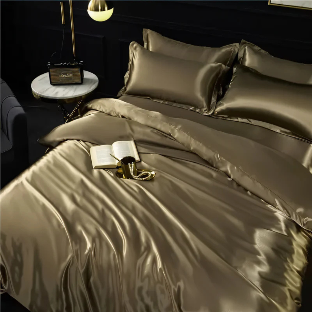 Lujosas sábanas de cama sedosas | Comodidad transpirable, suave y elegante para el dormitorio