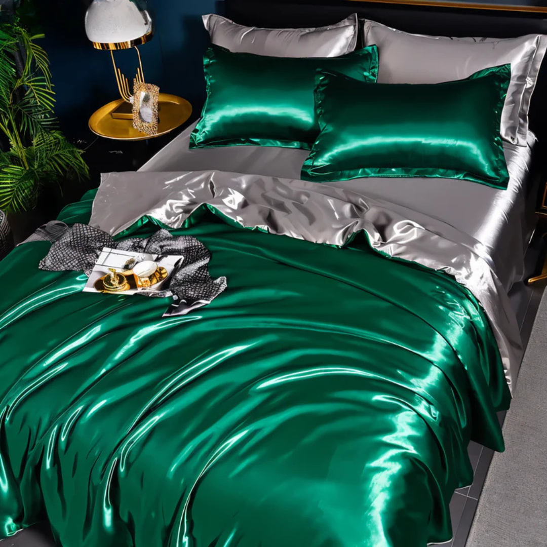 Lujosas sábanas de cama sedosas | Comodidad transpirable, suave y elegante para el dormitorio