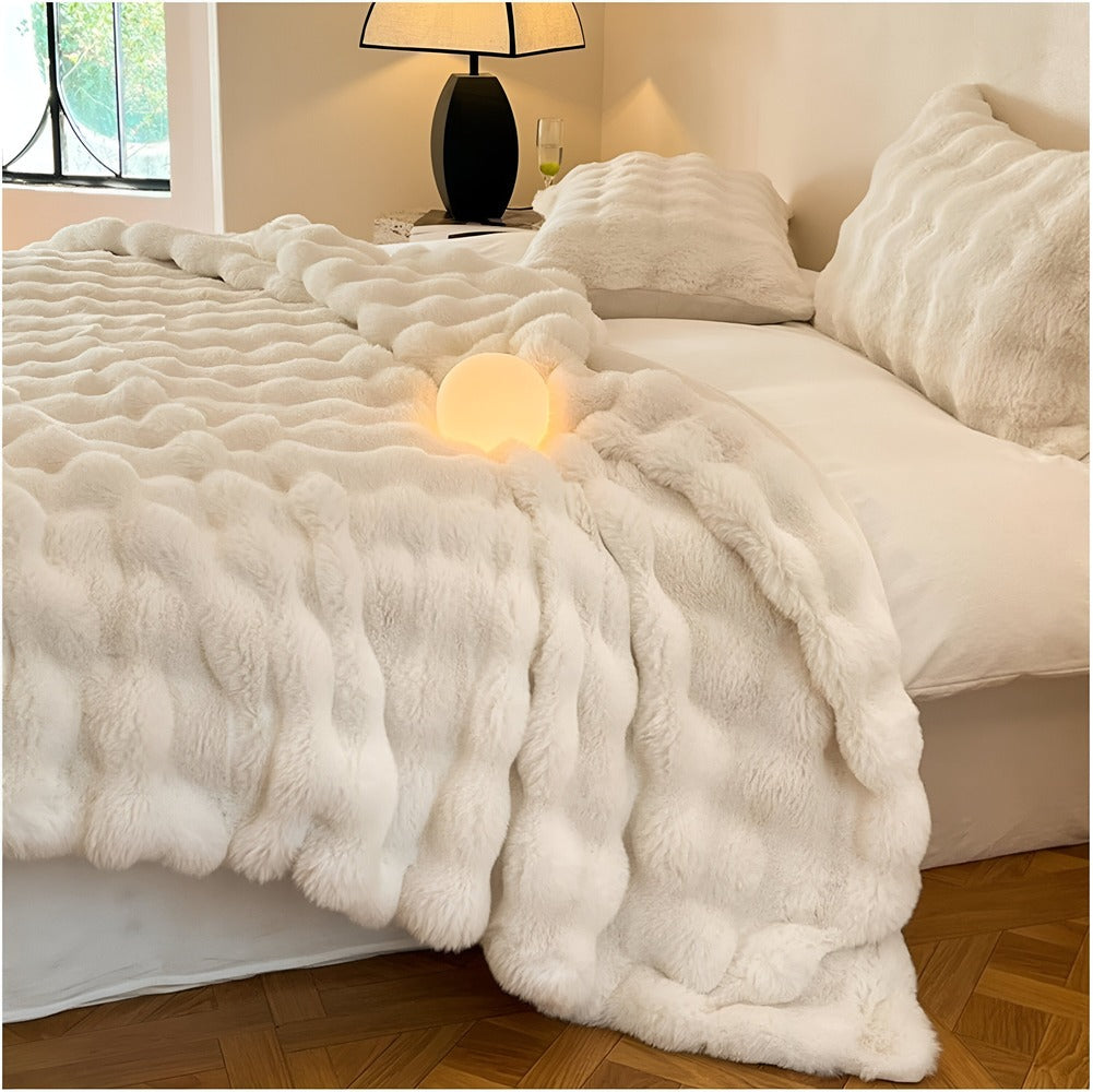 Manta de forro polar suave y acogedora – Súper suave, cálida y elegante para mayor comodidad