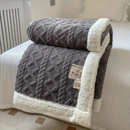 Manta de forro polar Sherpa suave - Edredón reversible de lujo para calidez y comodidad en casa y al aire libre