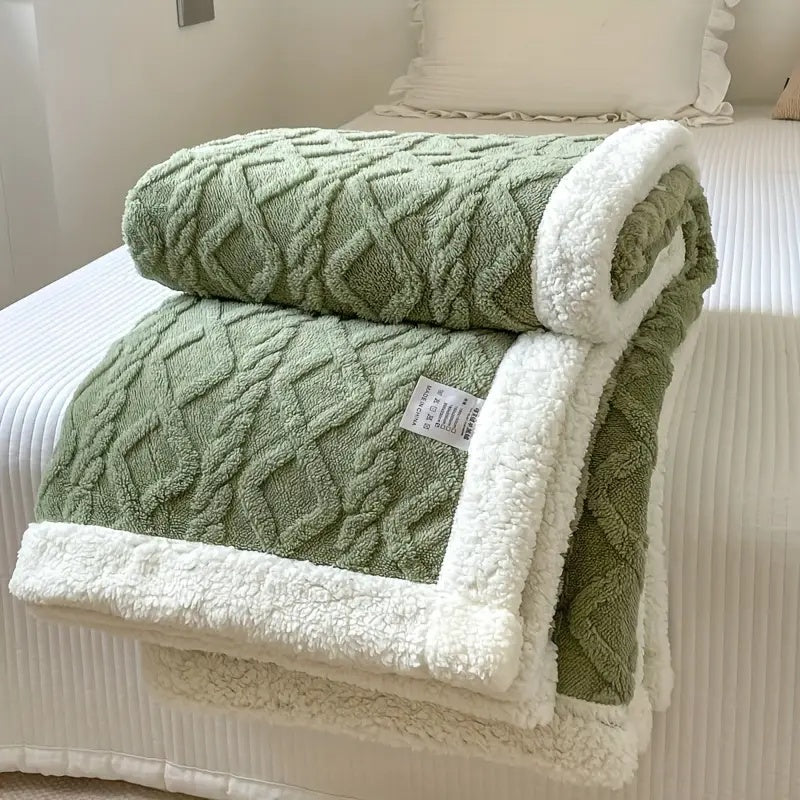 Manta de forro polar Sherpa suave - Edredón reversible de lujo para calidez y comodidad en casa y al aire libre