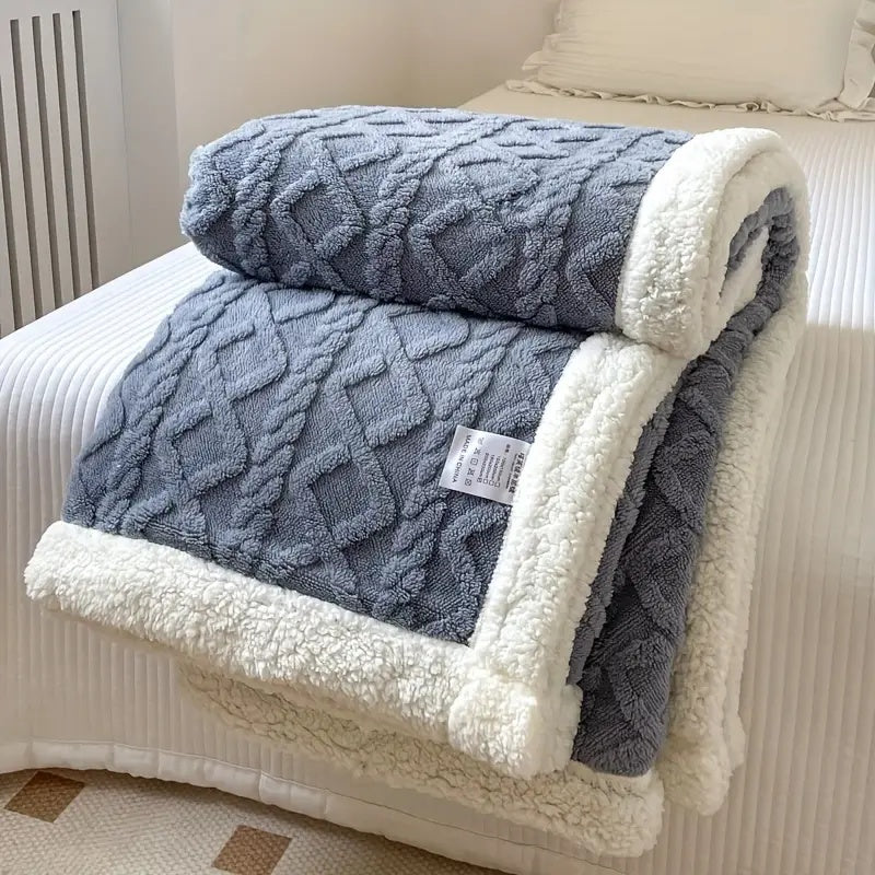 Manta de forro polar Sherpa suave - Edredón reversible de lujo para calidez y comodidad en casa y al aire libre