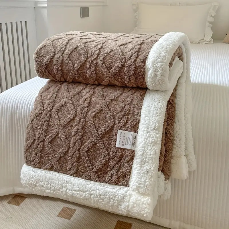 Manta de forro polar Sherpa suave - Edredón reversible de lujo para calidez y comodidad en casa y al aire libre