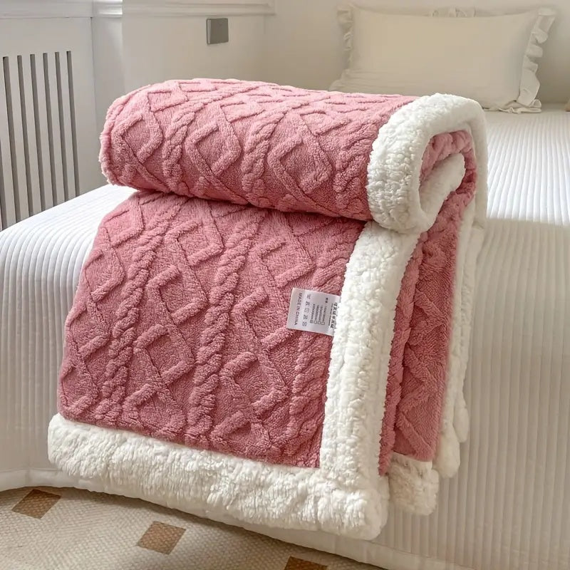 Manta de forro polar Sherpa suave - Edredón reversible de lujo para calidez y comodidad en casa y al aire libre